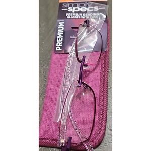 Foster Grant SIMPLY SPECS Daniella Purple PRP 1.50 Rimless Glasses READERS New